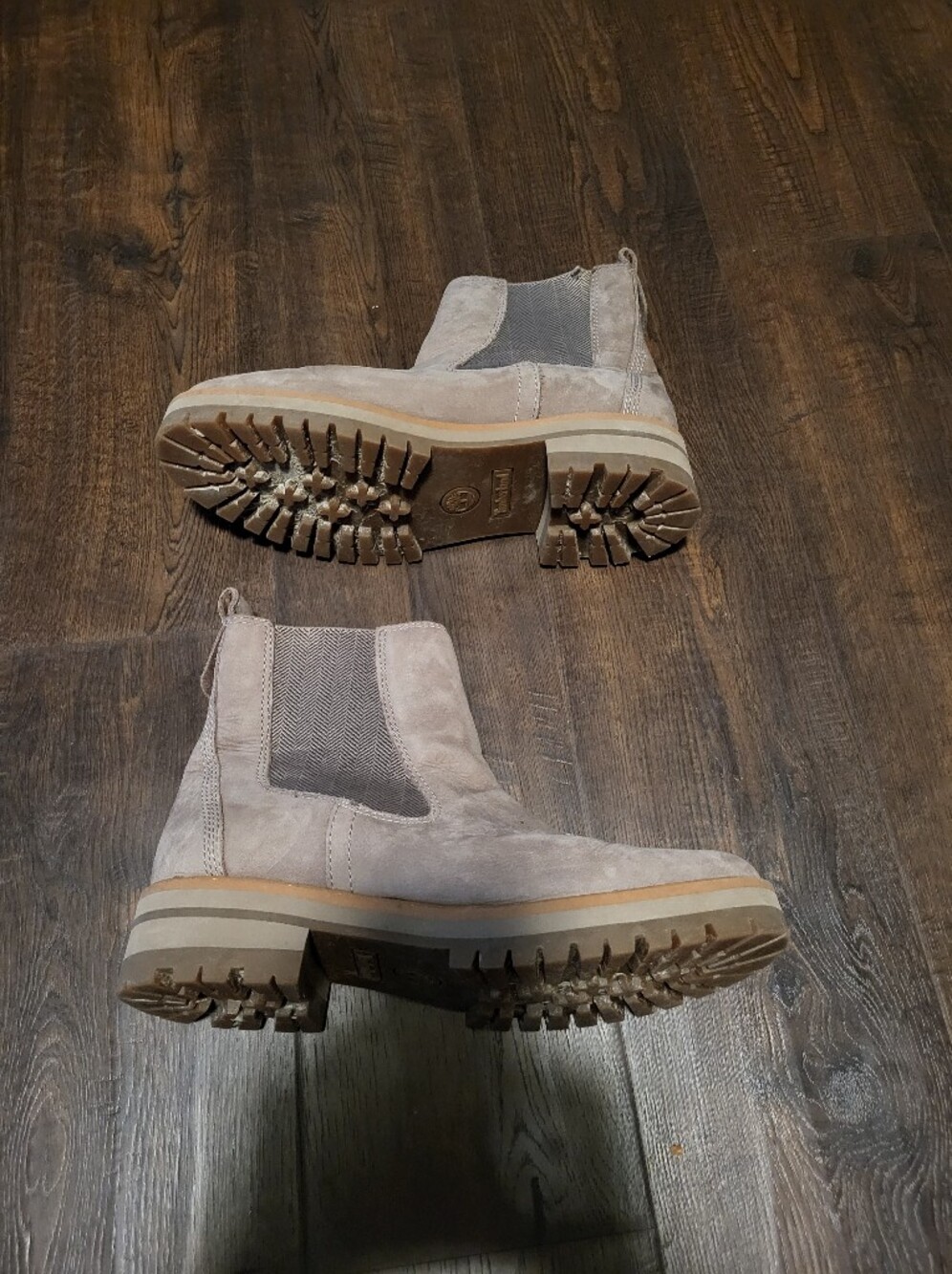 Timberland Courmayeur Valley Chelsea Boots Womens 11 Taupe Grey Nubuck Leather - Picture 6 of 9
